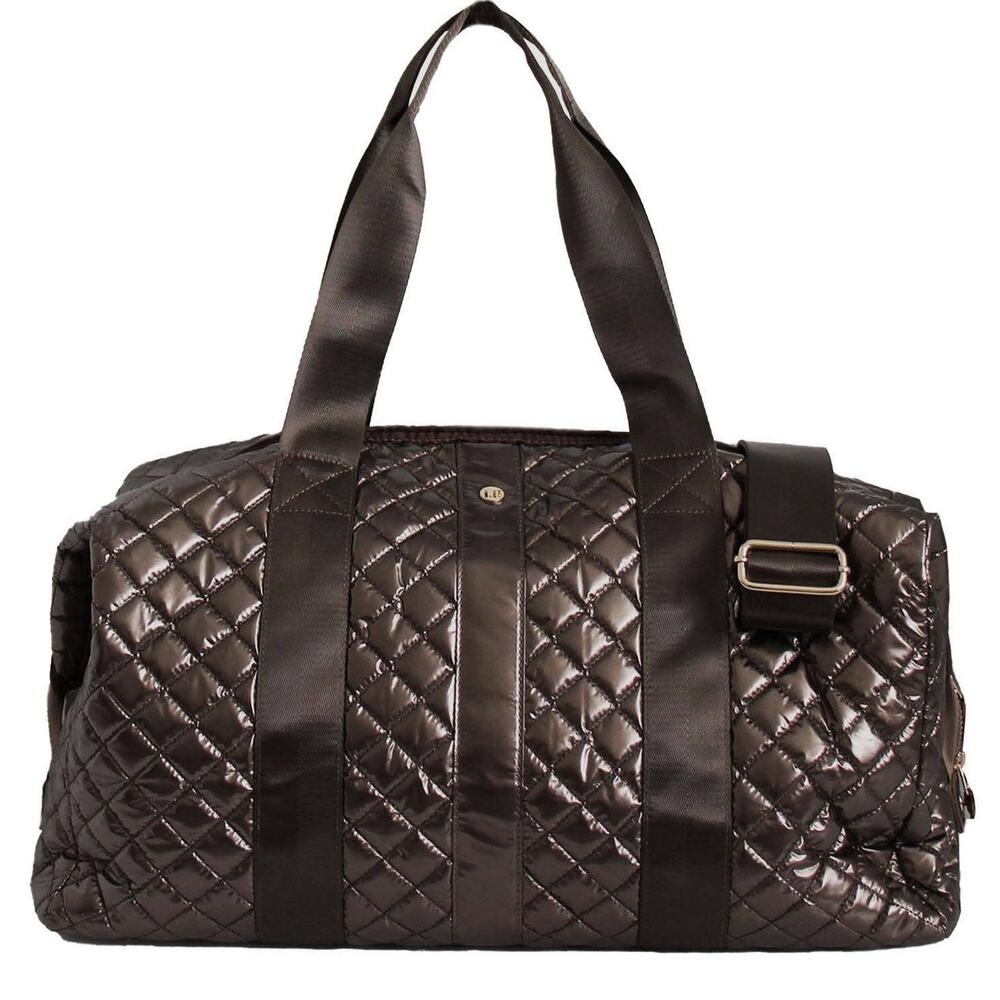 Diamond Quilted Weekender Duffle Bag – Espresso